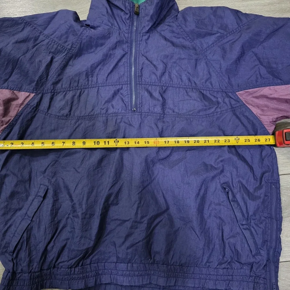 Vintage‎ Champion Windbreaker XL Men's 90s Purple Blue Nylon Jacket Hong Kong